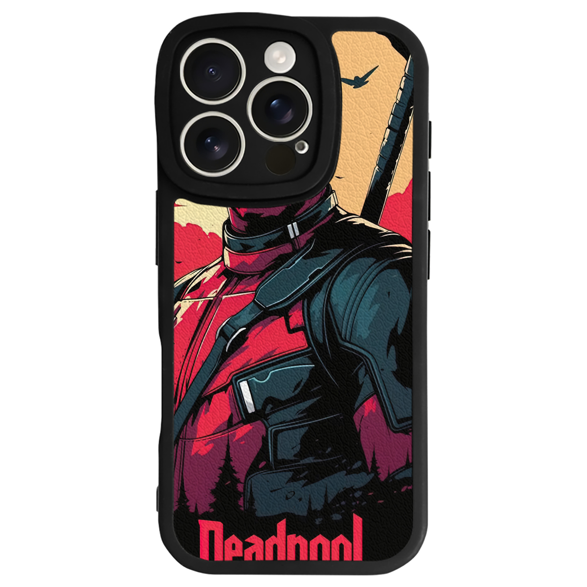 （画像用） Deadpool デッドプール 【iPhone 16シリーズ対応】シリコンスマホケース（レザー調） 材質：シリコン